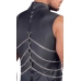 NEK Men's Sleeveless Matte Shirt 3XL with Chains and Stand-Up Collar