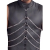 NEK Men's Sleeveless Matte Shirt 3XL with Chains and Stand-Up Collar