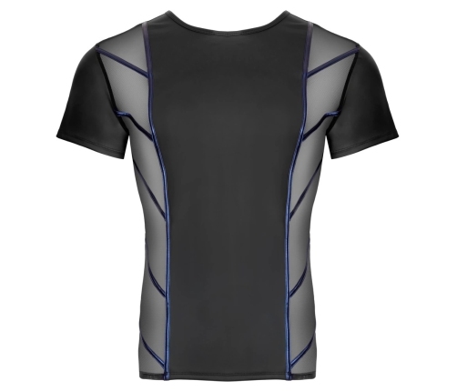 NEK Men's Shirt M Black Matt Look with Metallic Blue Accents