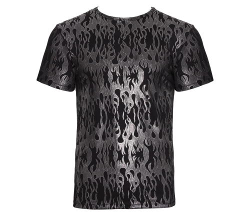 Svenjoyment Shirt S Black Metallic Silver Short Sleeve Stretch Fit