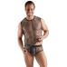 Svenjoyment Men's Sleeveless Net Shirt 2XL Black with Sparkling Gems