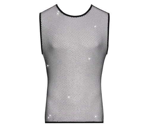 Svenjoyment Mesh Sleeveless Shirt 3XL with Sparkling Accents Black