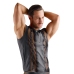 Svenjoyment Men's Mesh & Wetlook Shirt 2XL, Gold Zip & Rings Detail