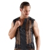 Svenjoyment Men's Mesh & Wetlook Shirt 2XL, Gold Zip & Rings Detail