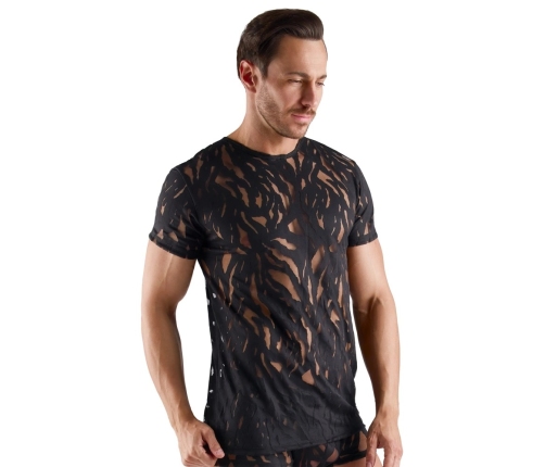 Svenjoyment Shirt S Black Burnout Effect Short Sleeve Stretch