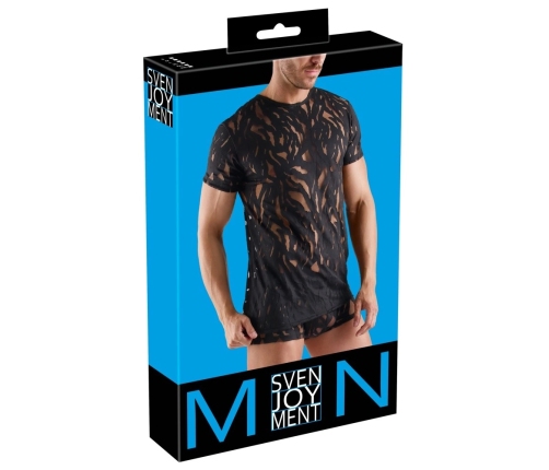 Svenjoyment M. Shirt XL Black Burnout Effect Short Sleeve Top