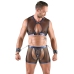Svenjoyment Bondage Men’s Blue Net Top & Pants Set with Handcuffs M