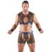 Svenjoyment Bondage Men’s Blue Net Top & Pants Set with Handcuffs M