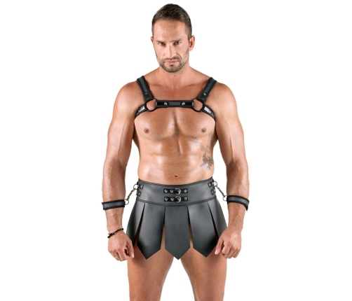 Svenjoyment Bondage Black Matte Gladiator Set with Harness & Cuffs L