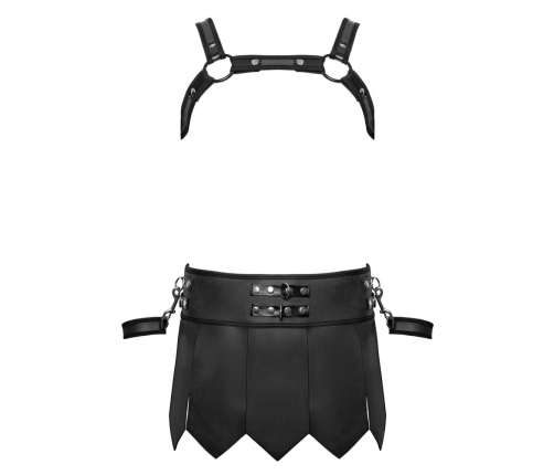 Svenjoyment Bondage Black Matte Gladiator Set with Harness & Cuffs L