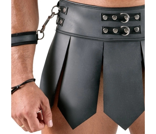 Svenjoyment Bondage Gladiator Set XL - Black Skirt & Chest Harness Kit