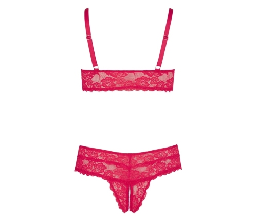 Cottelli Collection Lingerie Set Red Lace Wireless Bra & Briefs 3XL