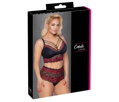 Bra and Briefs black/red 2XL