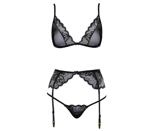 Kissable Lace Lingerie Set S/M - Wireless Bra & Adjustable Suspender Belt