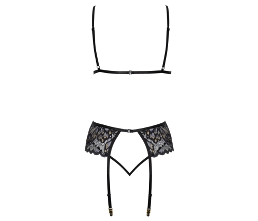 Kissable Lace Lingerie Set S/M - Wireless Bra & Adjustable Suspender Belt
