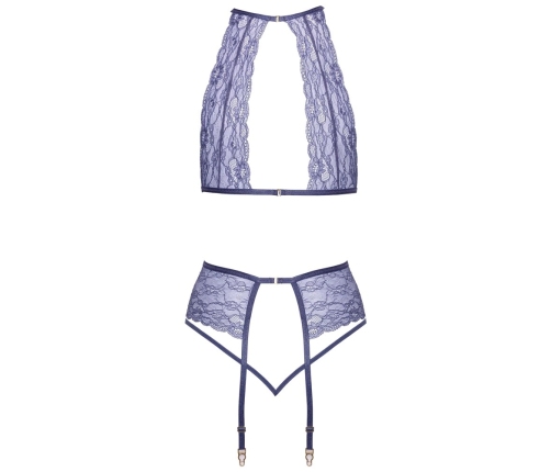 Kissable Lavender Lace Lingerie Set S/M - Bra, Suspender Belt & String