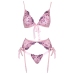 Kissable Embroidered Bra Set S/M - Light Pink, Adjustable Straps