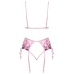 Kissable Embroidered Bra Set S/M - Light Pink, Adjustable Straps