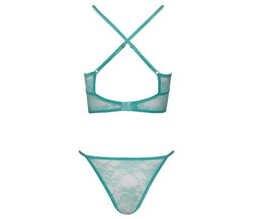 Cottelli Fantasy Lace Bra & Panties Set Mint S/M Adjustable Straps