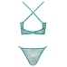 Cottelli Fantasy Lace Bra & Panties Set Mint S/M Adjustable Straps