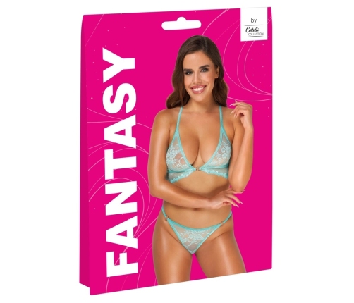 Cottelli Fantasy Lace Bra & Panties Set Mint S/M Adjustable Straps