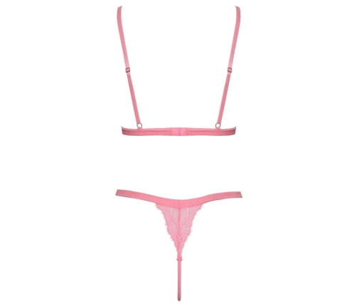 Cottelli Fantasy Lace Lingerie Set Neon Pink L/XL Adjustable Fit