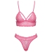 Cottelli Fantasy Lace Bra Set L/XL Neon Pink Soft Stretch Design