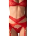 Obsessive Cupide Desir Red Lace 3-Piece Lingerie Set S/M