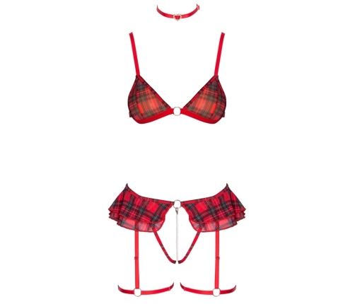 Cottelli Costumes Plaid Lingerie Set with Choker, Adjustable, Size L
