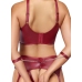 Cottelli Bondage Bra Set XL Dark Red Matte Adjustable Lingerie Kit