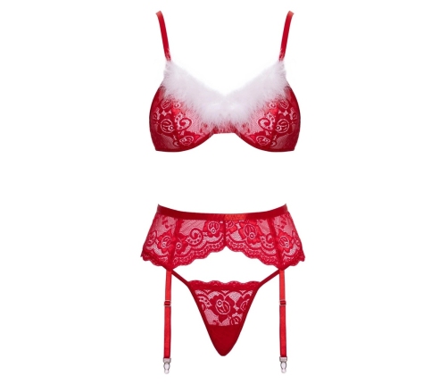 Cottelli LINGERIE X-Mas Bra Set S/M Red Lace Festive Edition
