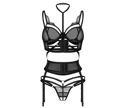 Obsessive Premisis Bra Set S/M - Black Lace, Adjustable Straps
