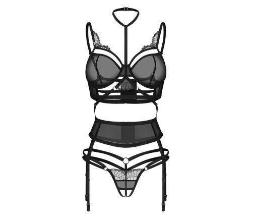 Obsessive Premisis Bra Set S/M - Black Lace, Adjustable Straps