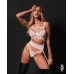 Obsessive Premisis Bra Set 2XL/3XL White - Lace & Strap Design