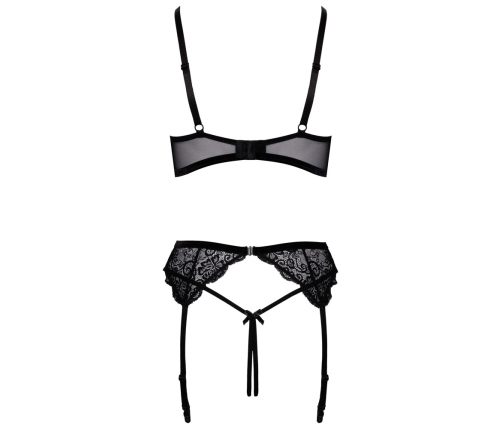 Cottelli Lingerie 3-Piece Set Black Lace with Removable Chains 85B/L