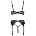 Cottelli Lingerie 3-Piece Set Black Lace with Removable Chains 85B/L