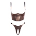 Abierta Fina Shelf Bra Set Bronze Gold L - Elegant Two-Piece Lingerie