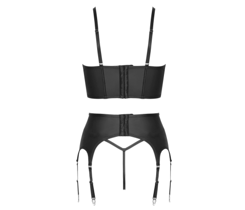 Cottelli PARTY Matte Look Corset Set with Rhinestone Zippers XL