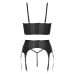 Cottelli PARTY Matte Look Corset Set with Rhinestone Zippers XL