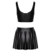 Cottelli PARTY Set - Black Matte Crop Top & Mini Skirt, Size M, Shaping Design