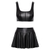 Cottelli PARTY Crop Top & Mini Skirt Set L Black Matte Look