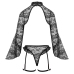 Abierta Fina Open Cup Bolero Set with Removable Chains, Black, Size M