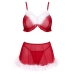 Cottelli LINGERIE X-Mas Red Three-Piece Festive Lingerie Set S/M