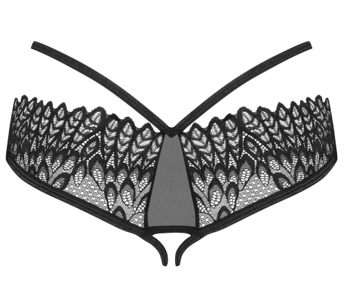 Obsessive Donarella Intimate Briefs M/L Black Embroidered Crotchless