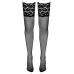 Cottelli Collection Hold-ups Wide Lace Black Oeko-Tex Microfibre