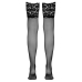 Cottelli Collection Wide Lace Hold-Up Stockings Black 3 - Elegant Microfiber