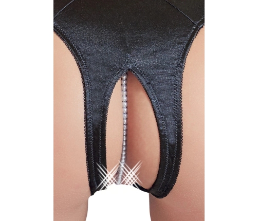 Cottelli Collection Satin Pearl String Briefs Black XL