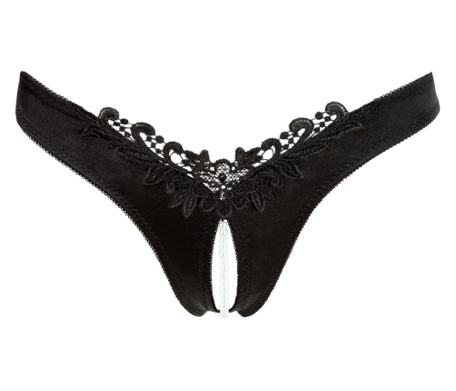 Cottelli Collection Satin Pearl String Briefs Black XL