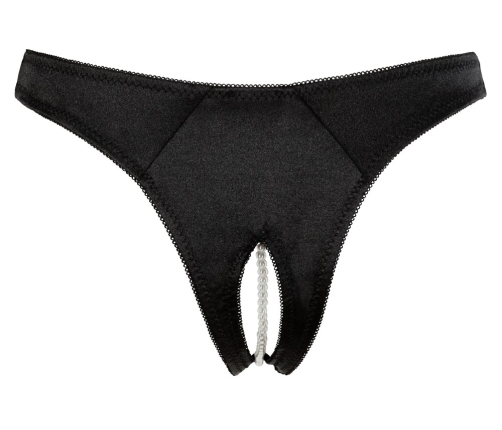 Cottelli Collection Satin Pearl String Briefs Black XL