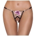 Cottelli LINGERIE String Flower M/L - Tulle, Embroidery & Pearl Chains